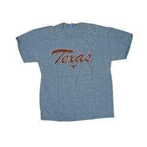 Texas Logo Daily Cotton Tee T Shirt Gray Grey Size Medium